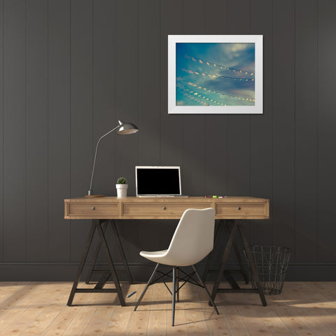 Bokeh Stars I White Modern Wood Framed Art Print by Quintero, Sonja