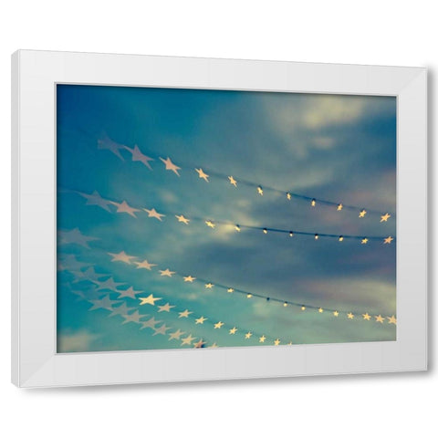 Bokeh Stars I White Modern Wood Framed Art Print by Quintero, Sonja