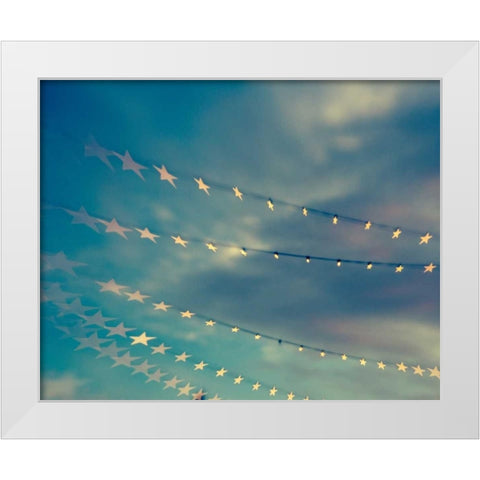 Bokeh Stars I White Modern Wood Framed Art Print by Quintero, Sonja