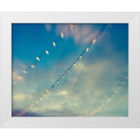Bokeh Stars II White Modern Wood Framed Art Print by Quintero, Sonja