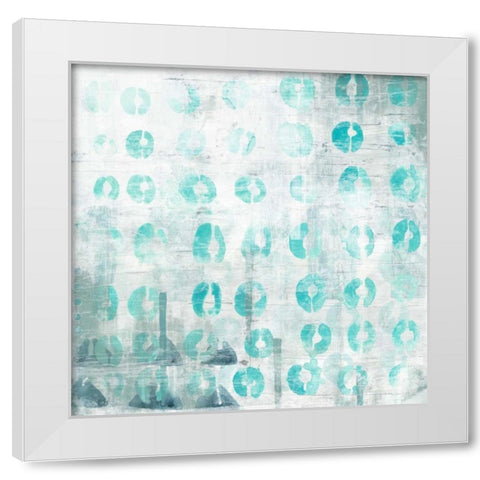 Blue Static I White Modern Wood Framed Art Print by Vess, June Erica