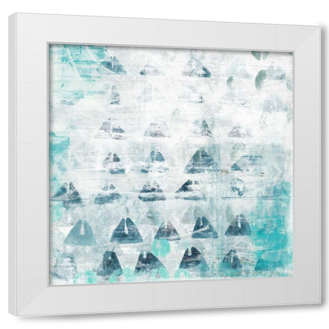 Blue Static II White Modern Wood Framed Art Print by Vess, June Erica
