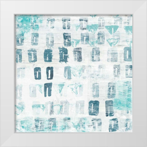 Blue Static III White Modern Wood Framed Art Print by Vess, June Erica