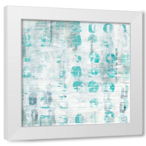 Blue Static IV White Modern Wood Framed Art Print by Vess, June Erica