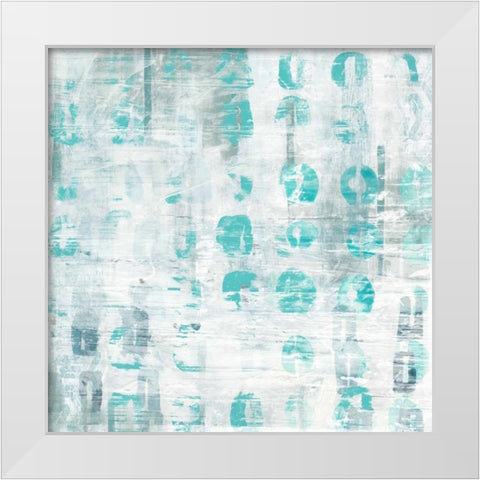 Blue Static IV White Modern Wood Framed Art Print by Vess, June Erica