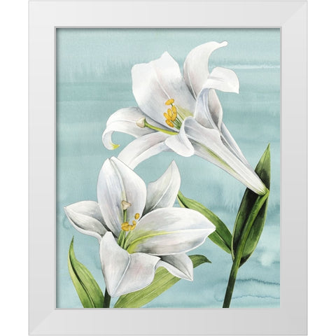Peaceful Lilies I White Modern Wood Framed Art Print by Popp, Grace