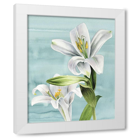 Peaceful Lilies II White Modern Wood Framed Art Print by Popp, Grace