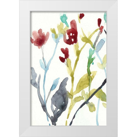 Abundant Flowers I White Modern Wood Framed Art Print by Goldberger, Jennifer