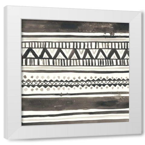 Tribal Echo I White Modern Wood Framed Art Print by Vess, June Erica