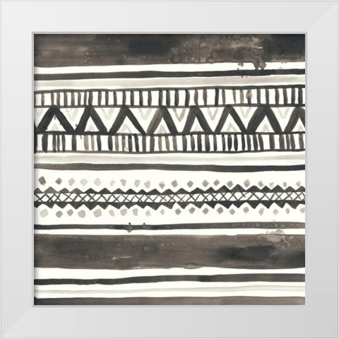 Tribal Echo I White Modern Wood Framed Art Print by Vess, June Erica