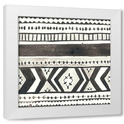 Tribal Echo II White Modern Wood Framed Art Print by Vess, June Erica
