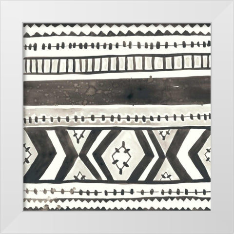 Tribal Echo II White Modern Wood Framed Art Print by Vess, June Erica