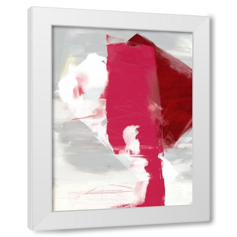 Magenta Abstract I White Modern Wood Framed Art Print by Jasper, Sisa