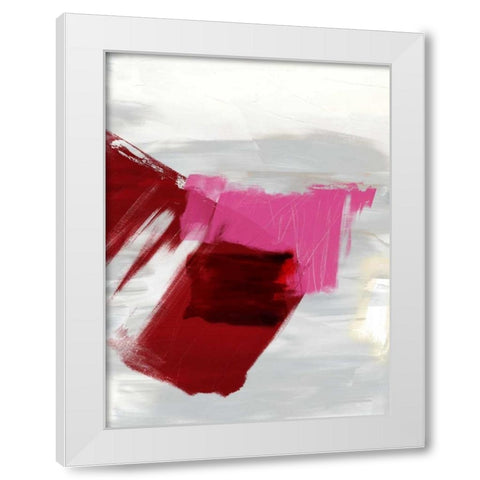 Magenta Abstract II White Modern Wood Framed Art Print by Jasper, Sisa