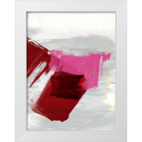 Magenta Abstract II White Modern Wood Framed Art Print by Jasper, Sisa