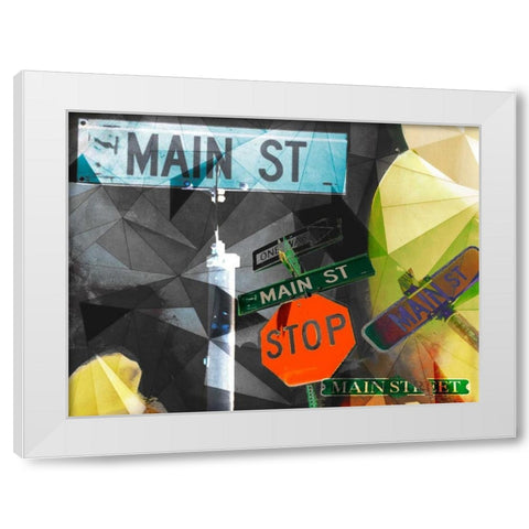 Main Street Collage  White Modern Wood Framed Art Print by Jasper, Sisa