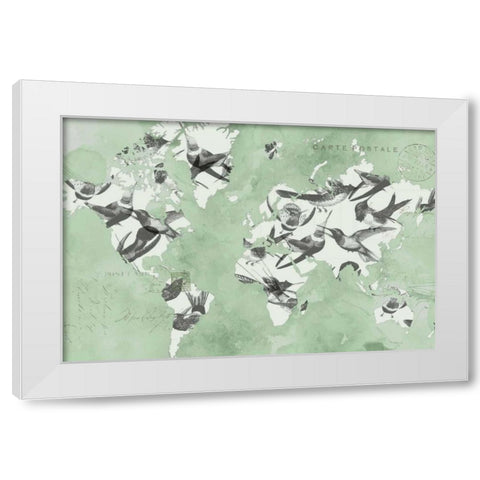 Migration of Birds White Modern Wood Framed Art Print by Goldberger, Jennifer