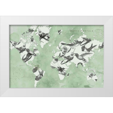 Migration of Birds White Modern Wood Framed Art Print by Goldberger, Jennifer