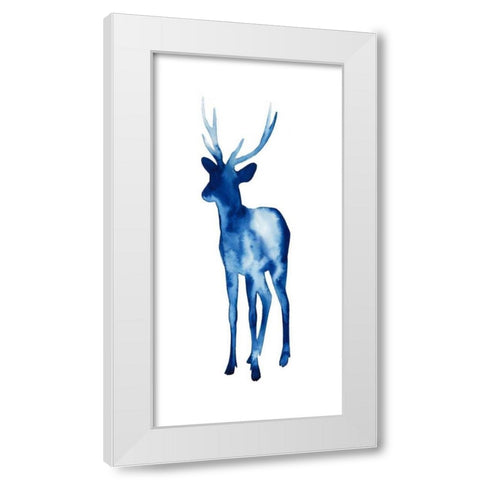 Ink Drop Rusa Deer II White Modern Wood Framed Art Print by Popp, Grace