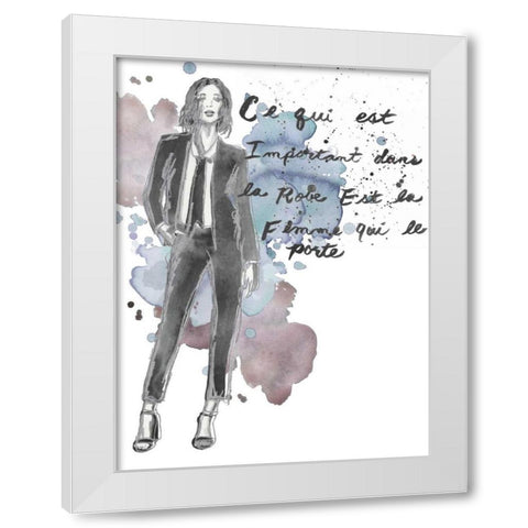 Fashion Quotes III White Modern Wood Framed Art Print by McCavitt, Naomi