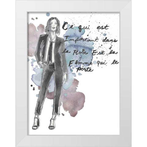 Fashion Quotes III White Modern Wood Framed Art Print by McCavitt, Naomi