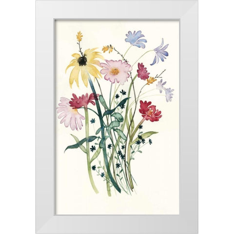 Wildflower Watercolor I White Modern Wood Framed Art Print by Popp, Grace