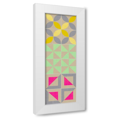 Elementary Tile Panel I White Modern Wood Framed Art Print by Zarris, Chariklia