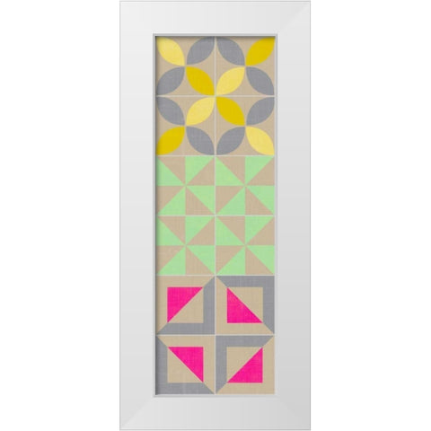 Elementary Tile Panel I White Modern Wood Framed Art Print by Zarris, Chariklia