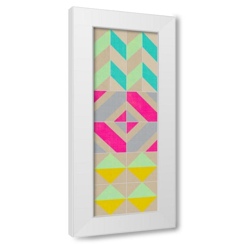 Elementary Tile Panel II White Modern Wood Framed Art Print by Zarris, Chariklia