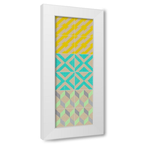 Elementary Tile Panel III White Modern Wood Framed Art Print by Zarris, Chariklia
