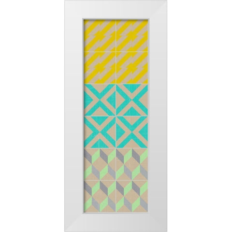 Elementary Tile Panel III White Modern Wood Framed Art Print by Zarris, Chariklia