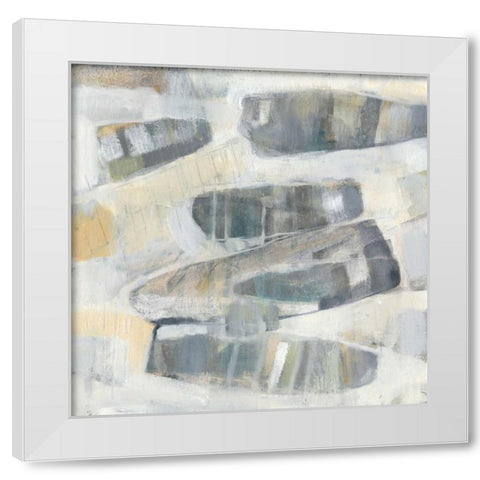 Grey Orbs I White Modern Wood Framed Art Print by Goldberger, Jennifer