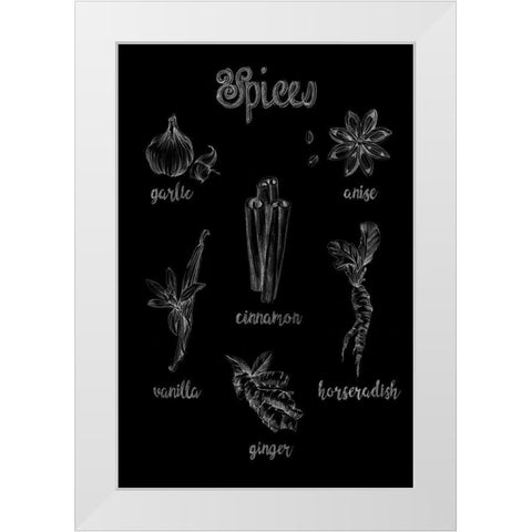 Spice Varieties White Modern Wood Framed Art Print by Harper, Ethan