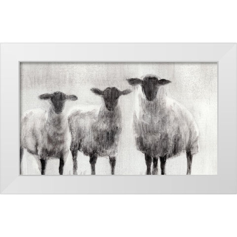 Rustic Sheep I White Modern Wood Framed Art Print by Harper, Ethan