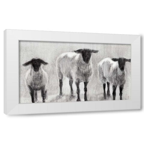 Rustic Sheep II White Modern Wood Framed Art Print by Harper, Ethan