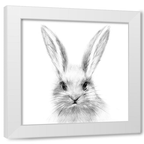 White Rabbit White Modern Wood Framed Art Print by Wang, Melissa