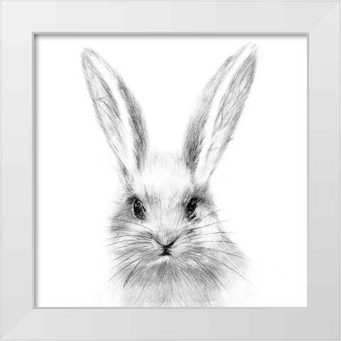 White Rabbit White Modern Wood Framed Art Print by Wang, Melissa