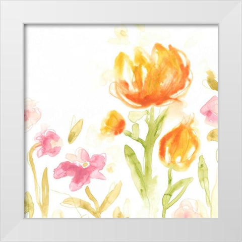 Floral Song II White Modern Wood Framed Art Print by Vess, June Erica