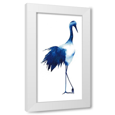 Ink Drop Crane I White Modern Wood Framed Art Print by Popp, Grace