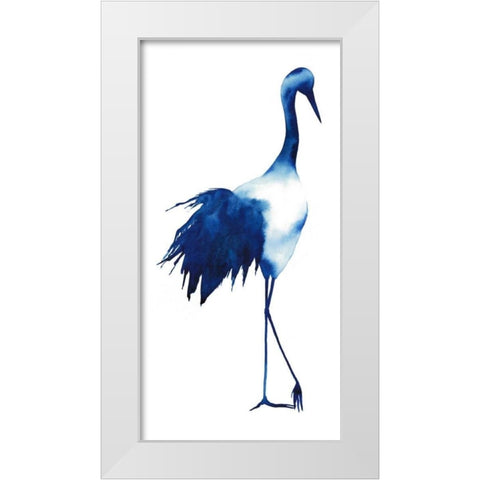 Ink Drop Crane I White Modern Wood Framed Art Print by Popp, Grace