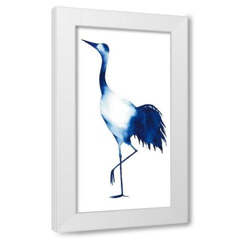 Ink Drop Crane II White Modern Wood Framed Art Print by Popp, Grace