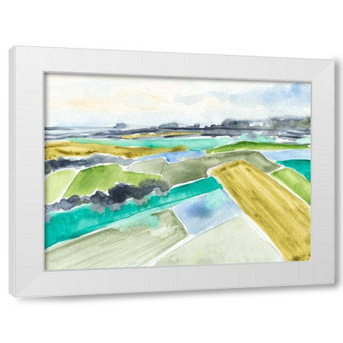 Watercolor Field I White Modern Wood Framed Art Print by Goldberger, Jennifer