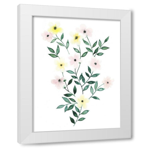 Trellis Flowers I White Modern Wood Framed Art Print by Popp, Grace