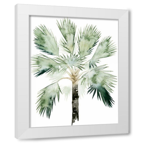 Watercolor Palm of the Tropics I White Modern Wood Framed Art Print by Popp, Grace