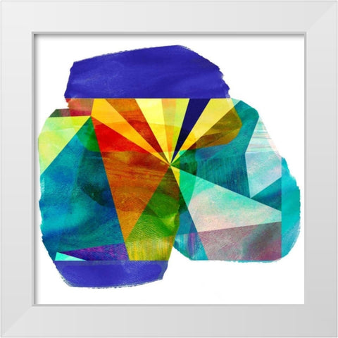 Geo Mono Block III White Modern Wood Framed Art Print by Jasper, Sisa