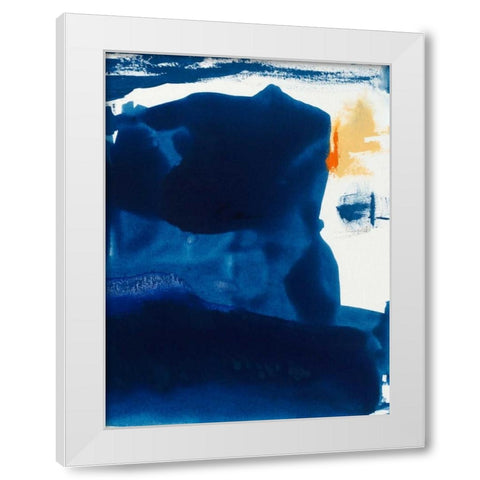 Blue Amore I White Modern Wood Framed Art Print by Jasper, Sisa