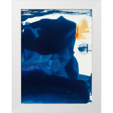 Blue Amore I White Modern Wood Framed Art Print by Jasper, Sisa