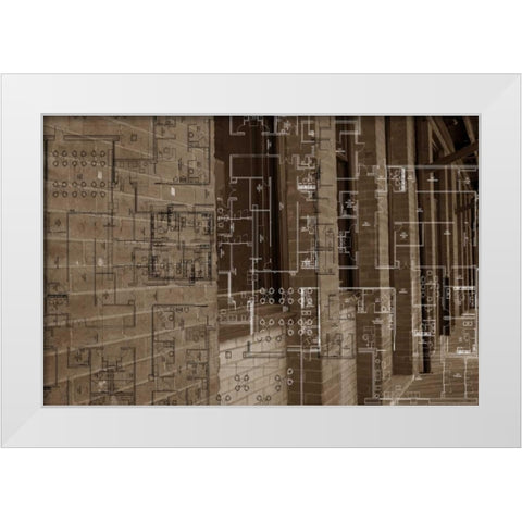 Architecture Drawing III White Modern Wood Framed Art Print by Jasper, Sisa
