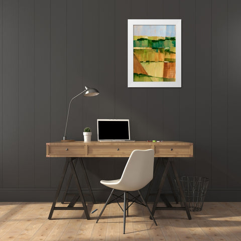 Pasture Abstract II White Modern Wood Framed Art Print by Harper, Ethan