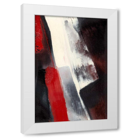 Red Streak I White Modern Wood Framed Art Print by Gordon, Sharon